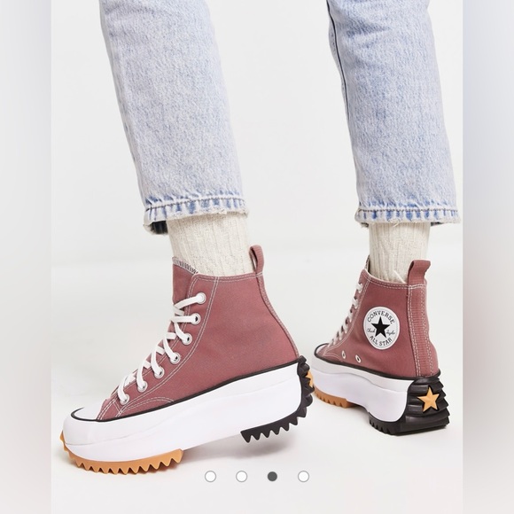 Converse Women's High-Top Sneakers in Maroon and White Size 6.5 - Picture 2 of 6